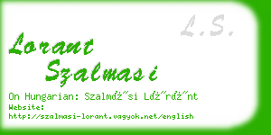 lorant szalmasi business card